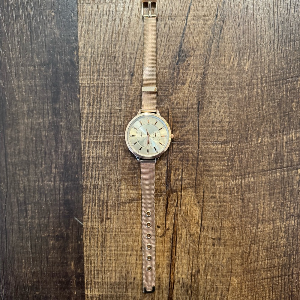 Francesca's Collections rose gold face chainmail band Watch